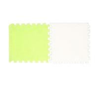 BAFOVY Plush Foam Interlocking Floor Mat 12-Piece Soft Fluffy Puzzle Foam Tiles Area Carpet with Non-Slip EVA for Home Playroom Bedroom Decor (Fluorescent Green White)