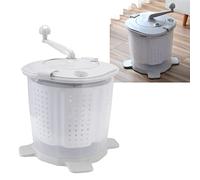 BAFOVY Portable Non-Electric Manual Washing Machine, 1200rpm Hand Crank Washer Spin Dryer with Detachable Basket Suction Cup Feet for Apartments Dorms