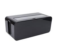 BAFOVY Power Socket Storage Box, PS and ABS Power Strip Storage Box 10.6 X 4.9 X 4.3 in, Cover Dual Side Buttons Cord and Small Item for Home Office Desk (Black)
