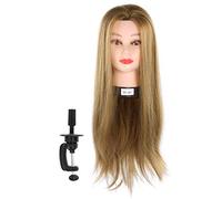 BAFOVY Practice Mannequin Head with Hair, High Temperature Fiber for Hairdressing Training, Ideal for Cutting and Styling Techniques, 65cm Length for Beauty Students