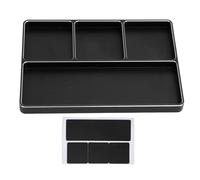 BAFOVY RC Screw Tray, Aluminum Alloy Magnetic Repair Tool with 4 Grids and 17mm Hex Wrench, for 1/8 1/10 /12/16 /18/24 Scale RC Cars Trucks Helicopters (Black)