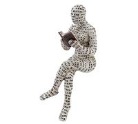 BAFOVY Reading Woman Figurine, Innovative Resin and Pulp Shelf Decor for Desk, Living Room, Bookcase, Bedside Table, Cute Reading Female Sculpture, Hand Painted Statue for Garden and (F)
