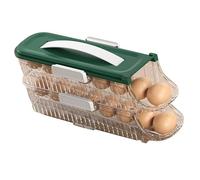 BAFOVY Refrigerator Egg Organizer, Two Layer Design, Transparent Fridge Side Door Storage Box, PET Material 12.60x5.47x4.02in, Spacious Space Utilization, Quick Visual Checks,