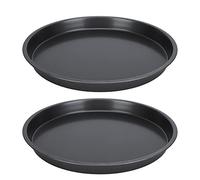 BAFOVY Round Curling Pizza Pan, Pie Baking Tray Non Stick Carbon Steel Baking Pan, Pie Tray for Kitchen, Celebrations Or Family Dinners (10 Inches 100W)