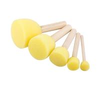BAFOVY Round Foam Painting Tool Set, Wide Application, Various Sizes for Artists, Kids, Wooden Handle, Premium Materials with Sponge Brush Set, Ideal for Wall Decoration, Window (HM-22)
