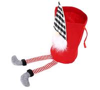 BAFOVY Santa Gift Bag Plush Bags Drawstring Pouch 68 X 30cm Faceless Santa Design for Candy Cookies Chocolate and Small Gifts At Christmas Parties (Red)