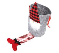 BAFOVY Santa Gift Bag Plush Bags Drawstring Pouch 68 X 30cm Faceless Santa Design for Candy Cookies Chocolate and Small Gifts At Christmas Parties (Grey)