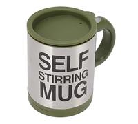 BAFOVY Self Stirring Cup, ABS Stainless Steel Automatic Stirring Mug 400ml, One Button Mixing, Splash Resistant Blending, Heat Retention for Coffee Milk Honey At Home Office (Green)