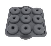 BAFOVY Silicone Donut Mold, Silicone Donut Pan 9 Cavity Flexible Baking Tray for Doughnuts and Cakes, Easy Release Heat Resistant for Oven Microwave Refrigerator Dishwasher (Deep Gray)