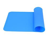 BAFOVY Silicone Pet Food Pad Feeding Mat 30 X 48 Cm with Raised Edge Non Slip Easy to Clean Pet Bowl Mat for Dog and Cat Feeding Area (Blue)