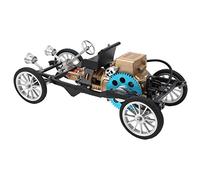 BAFOVY Single Cylinder Car Building Kit Metal Engine Assembly Model 250PCS Anodized Aluminum CNC Cast Single Cylinder Engine Car for Teens Adults STEM Display Collection