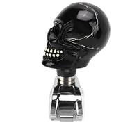BAFOVY Skull Shape Steering Wheel Knob Metal Resin Steering Wheel Spinner with 3cm Fixing Ring Improves Turning Control for Cars Trucks Boats Tractors Parking (Black)