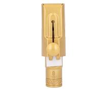 BAFOVY Slide Type 8C Soprano Saxophone Mouthpiece, Brass Metal B Flat 8C Replacement Frosted Gold Plated Slide Cover with Ligatures, Eb Mouthpieces for Professionals and, Nice Gifts for