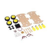 BAFOVY Smart Car Chassis Acrylic Chassis Kit with 4 Wheel Drive and Double Layer Structure 26 X 17.5cm with DC Motors for Robot Building Learning Projects