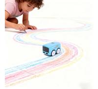 BAFOVY Smart Control RC Bus Toy Infrared Sensing LED Light Music with 9 Dynamic Eye Expressions for Kids Playtime (Blue)