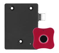 BAFOVY Smart Fingerprint Lock Aluminum Alloy Cabinet Lock 20 Fingerprints 0.5 Second Unlock USB Emergency Power for Drawer Cabinet Home Office Users (Flower Shaped Aluminum Alloy Panel red)