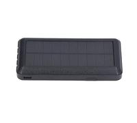BAFOVY Solar Power Source Portable Power Bank 30000mAh with Monocrystalline Panel and 2 LED Lights Built In Cables and Phone Stand for Camping Hiking Travel