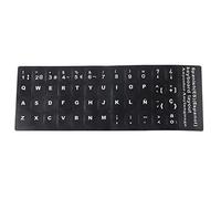 BAFOVY Spanish Keyboard Sticker, Black Background for 10in to 17in Laptop Notebook Desktop Computer