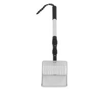 BAFOVY Stainless Steel Chicken Poop Scooper 3 Size Adjustable Extendable Handle with Push Lock Design for Chicken Coop Cleaning Litter Box Scoop Heavy Duty Non Stick Metal Siftin
