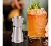 BAFOVY Stainless Steel Cocktail Jigger for Effortless Mixing, Double Bar Measuring Cup with No for Consistent Cocktails, Made of Food-Grade Steel, Simple Design Ideal for (L)