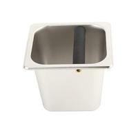 BAFOVY Stainless Steel Coffee Knock Box, Large Capacity, Replaceable Rubber Bar, Ideal Size for Home and Professional Use, Deep Bowl Design to Keep Workspace Tidy with Smooth Operation, (L)