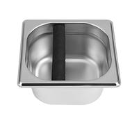 BAFOVY Stainless Steel Coffee Knock Box, Large Capacity, Replaceable Rubber Bar, Ideal Size for Home and Professional Use, Deep Bowl Design to Keep Workspace Tidy with Smooth Operation, (S)