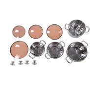 BAFOVY Stainless Steel Cookware Set, 4 Piece Nonstick Pots and Pans Induction Kitchen Cookware with Double Non Slip Handles, for Soup Stew Porridge Dishwasher Safe