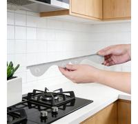 BAFOVY Stainless Steel Stove Fillers, Adjustable 13.78 to 27.36 Inches Easy Kitchen Stove Covers with Heatproof Design, for Counter or Oven Side Edge Gaps Less Than 0.79 Inches (White)