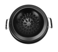 BAFOVY Thai BBQ Grill Pan 2 in 1 Non Stick Even Heating Aluminum Hot Pot Grill Charcoal Pan for Indoor Outdoor with Gas Stove Compatibility (30cm/11.81in Black)