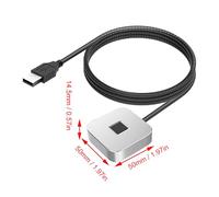 BAFOVY USB Fingerprint Reader, 360 Degree Touch Fast Matching with 1.5m Extension Cable, Support for 10 11 PC Biometric Fingerprint Scanner (Silver)