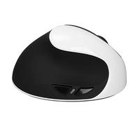 BAFOVY Vertical Left Hand Mouse, Rechargeable Mouse with Adjustable DPI for PC Laptop USB Connection 30 Days Usage, Ideal for Left-Handed Users, Ergonomic Design, Easy Adjustment and (Black White)