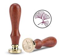 BAFOVY Vintage Starfish Wax Seal Stamp, Classic Wood Handle Brass, Made of Premium Material, Classic Pattern for a Vintage Touch, Suitable for Wedding, Party, Removable Brass Head, Add (Plants: 009)