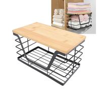 BAFOVY Wall Mount Trash Bag Holder Garbage Bag Dispenser Trash Stand with Sturdy Wood Cover Carbon Steel Construction for Kitchen Laundry Room Storage (Small: 25x14x14.9cm / 9.84x5.51x5.86in)
