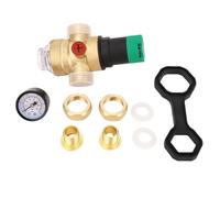 BAFOVY Water Pressure Regulator with Water Pressure Control Valve with Meter Brass Pipeline Reducer with Mesh Filter for Home Garden Building Factory (1/2 inch (DN15))