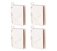 BAFOVY Wedding Vow Books 2 Sets Hem Rope Bound Vow Books 10.5 X 8 Cm with 2 Blank Sheets Each for Wedding Ceremony Anniversary Birthday Keepsake Booklets for Couples (Style)
