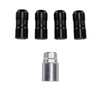 BAFOVY Wheel Locks Lug Nuts M14x1.5 Cone Seat Black PVD Coating | Theft Proof Locking Nuts Set of 4, Dual Hex 21mm 22mm, 60 Degree Tapered Conical Fit, Steel Aluminum Rims, Key Tool Included