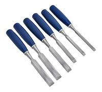BAFOVY Wood Chisel Tool Set 6PCS 45 Steel Woodworking Chisel Set with ABS Handles 5 16in to 1in Ground Edges Full Tang Design for Carpenters Wood Carving