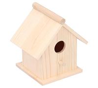 BAFOVY Wooden Bird House Hanging Bird Small Cage 13 X 12 X 10cm Natural Wood with Entry Perch Moisture Resistant Texture for Garden Courtyard Indoor Decor