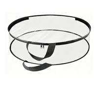 BAFOVY Wreath Storage Container 2PCS Clear Round 23.6 Inch PVC Garland Storage Bag with Handle for Xmas Holiday Decor (Black)