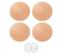 Bafully Women Silicone Nipple Covers 2 Pairs Breast Pasties Reusable Adhesive Invisible Silicone Cover for Backless Dress(10CM(D+ Cups), Coffee)