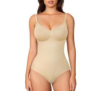 Bafully Women's Body Shaper Slimming Shapewear Bodysuit Push Up Invisible Corset Slimming Body Shaper with Adjustable Straps, beige, XL-XXL