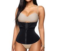 Bafully Womens Underbust Corset Waist Trainer Steel Boned Sport Workout Body Shaper Cincher Back Support (XL, Black)