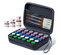 Bafutayawa Insulin Pen Case, Peptide Box Fridge Organizer 30 Slot, Small Ampullarium for 1-3ml Vials, Insulin Case Hard Shell with Handle Black