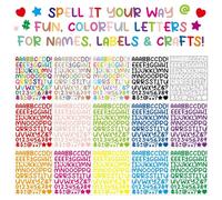 Bafutayawa Letter Sticker Set Colourful 12 Sheets Adhesive Letters Vinyl Alphabet Stickers Waterproof Numbers and Symbols for Mailbox Mugs Scrapbooking DIY