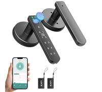BAFUWEIY Fingerprint Door Lock, Keyless Entry Door Lock with APP Control/Fingerprints/Codes/Keys, Keypad Door Lock with Handle, Smart Door Knob Door Locks for Bedrooms Home Office Apartment