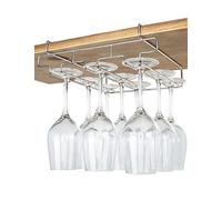 bafvt Wine Glass Holder - 3 Rows Stemware Rack Under Cabinet - 304 Stainless Steel Hanger Storage Shelf, Fit for The Cabinet 0.8“ or Less
