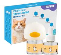 BAFZUZ™ Cat Calming Diffuser Kit - Natural Plant-Based Essential Oil & Pheromone Formula for Stress, Urine Spraying, Cat Fighting & Anxiety Relief - 700 sq ft Coverage, 60-Day Supply with Refills