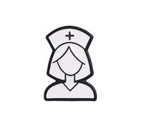Bag Accent Nurse Brooch Pin, Small Black White Alloy Pin, Nurse Hat Detail for Lapels, Jackets, Uniform Wear, and Thank You Accent Brooch Lapel Black White Uniform Healthcare Worker Bag Lapel Daily