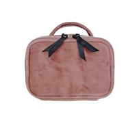 Bag-all Pill Box with Weekly Dispenser, Pill Box with Handle and Zip, Travel Pharmacy Made of Sustainable Velvet, Compact Medicine Organiser for Travel, Pink Velvet