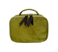 Bag-all Pill Box with Weekly Dispenser, Pill Box with Handle and Zip, Travel Pharmacy Made of Sustainable Velvet, Compact Medicine Organiser for Travel, Green Velvet